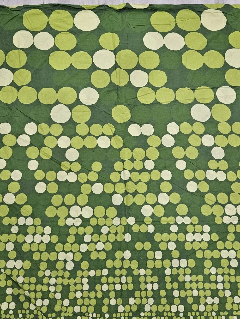 VTG Ikea Smorboll Lime Green F/Q Duvet Cover Circles Dots Cotton 1999 Mod FLAWS